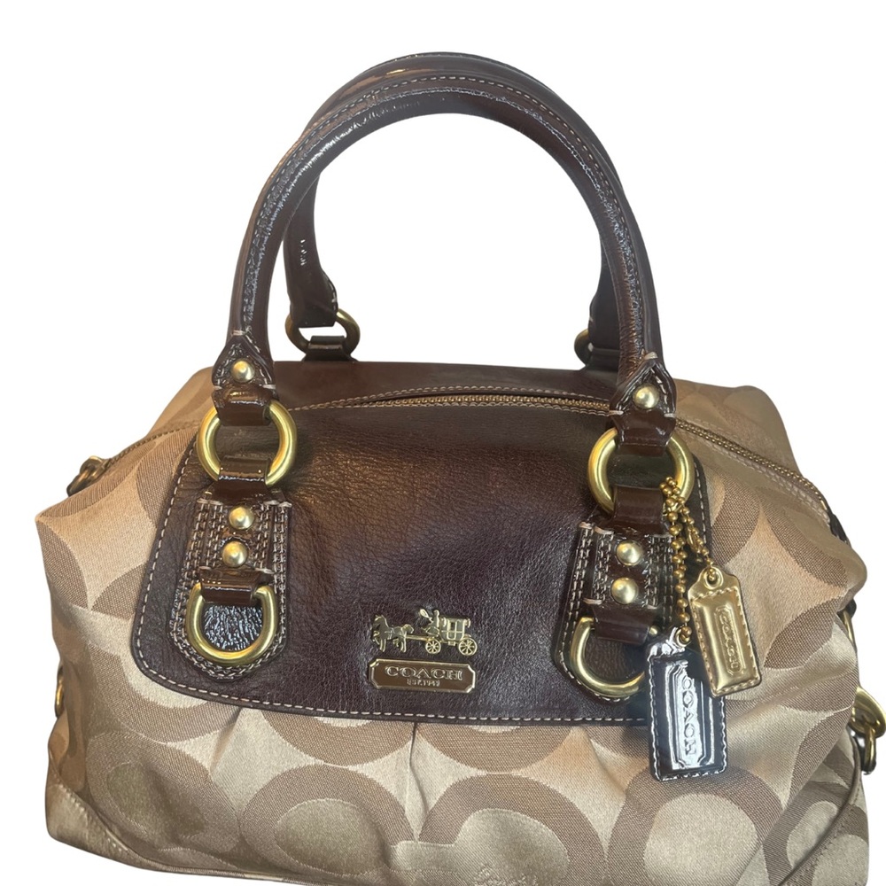 Coach Madison Op Art C Signature Satchel Bag - Picture 3 of 11